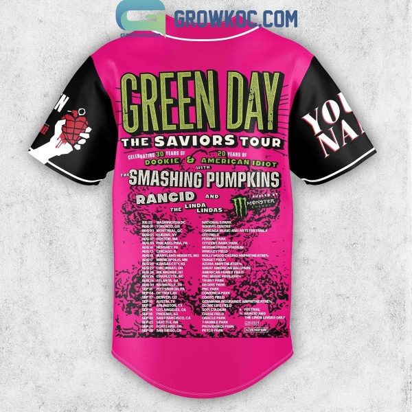 Green Day The Saviour Tour 2024 Personalized Baseball Jersey