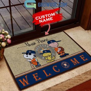 Houston Astros  Snoopy Peanuts Charlie Brown Personalized Doormat