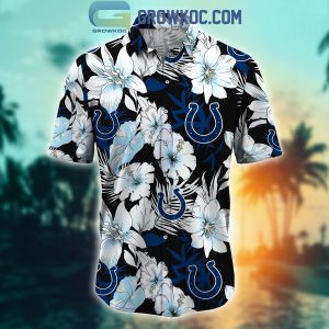 Indianapolis Colts Tropical Aloha Hibiscus Flower Hawaiian Shirt