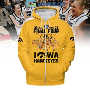 Iowa Hawkeyes 2024 NCAA Women’s Final Four Hoodie Shirts Yellow Design