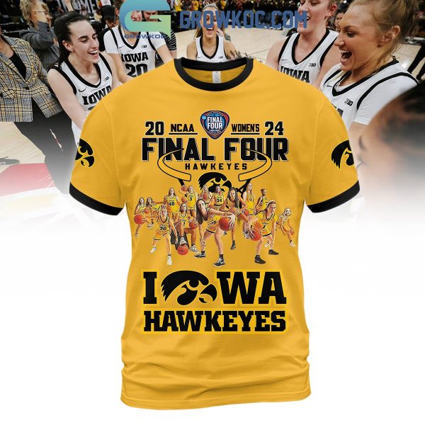Iowa Hawkeyes 2024 NCAA Women’s Final Four Hoodie Shirts Yellow Design