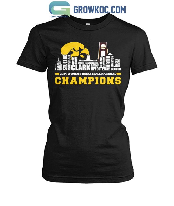 Iowa Hawkeyes 2024 Women’s Basketball National Champions Team T Shirt