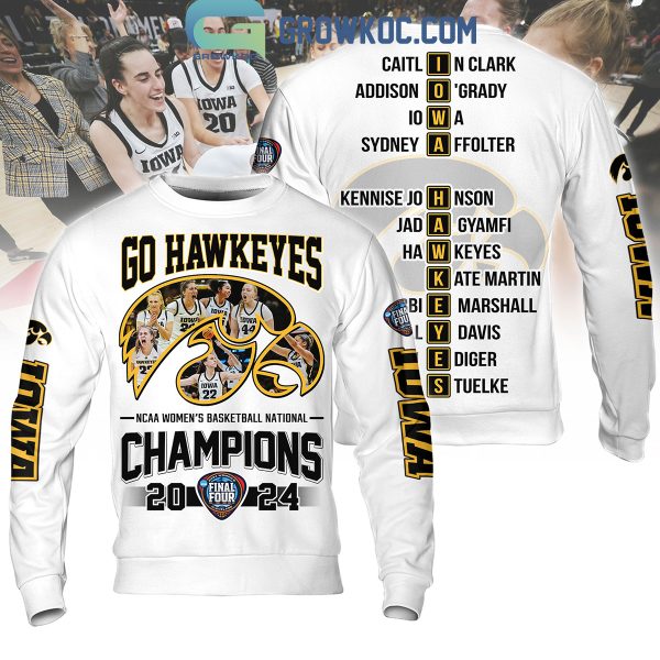 Iowa Hawkeyes NCAA Women’s Basketball National Champions 2024 Let’s Go Hawks Hoodie T Shirt