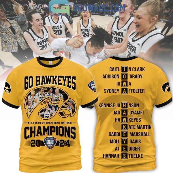 Iowa Hawkeyes NCAA Women’s Basketball National Champions 2024 Let’s Go Hawks Hoodie T Shirt