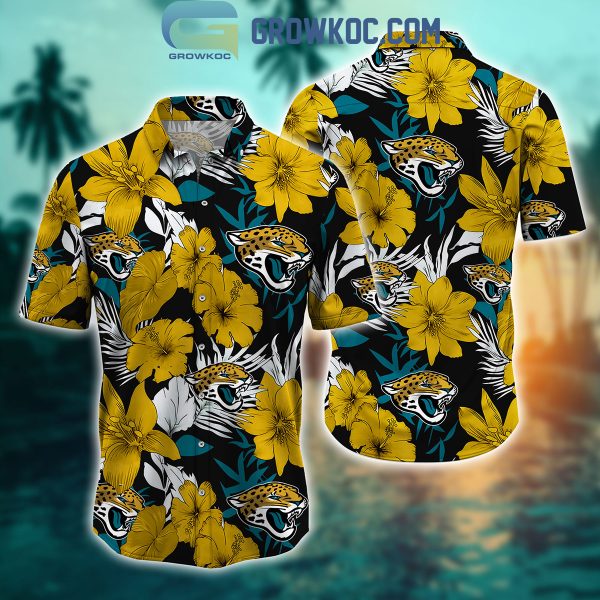 Jacksonville Jaguars Tropical Aloha Hibiscus Flower Hawaiian Shirt