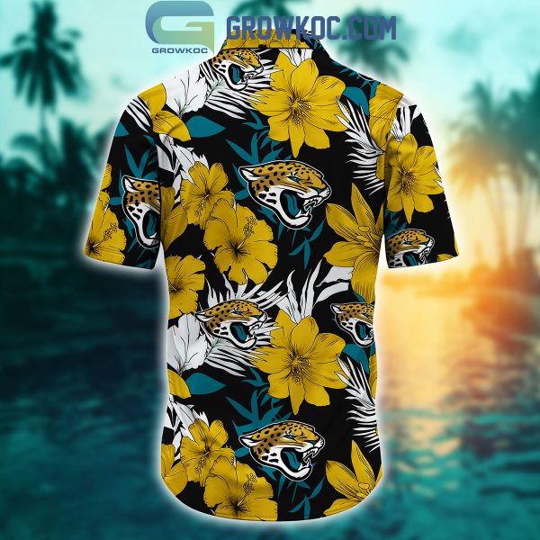 Jacksonville Jaguars Tropical Aloha Hibiscus Flower Hawaiian Shirt