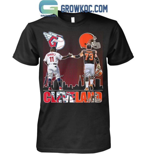 Joe Thomas Jose Ramirez Cleveland Guardians Cleveland Browns T-Shirt