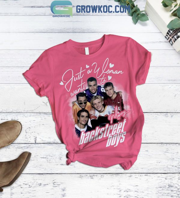 Just A Woman Wants To Marry Backstreet Boys Fleece Pajamas Set Pink Version