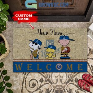 Kansas City Royals  Snoopy Peanuts Charlie Brown Personalized Doormat
