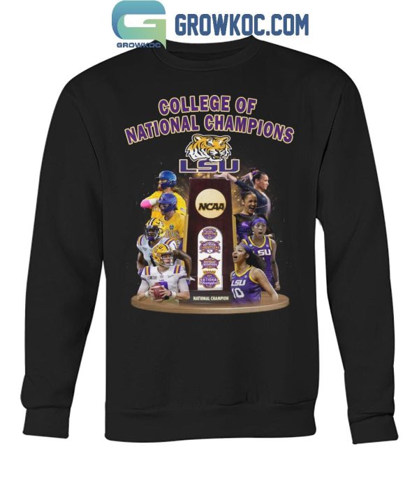 LSU Tigers Football Basketball College Of National Champions T-Shirt
