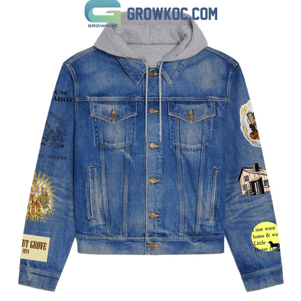 Little House On The Prairie Great Loss With Small Gain Hooded Denim Jacket