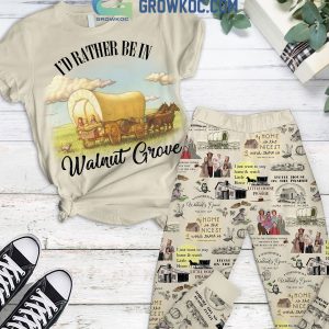 Little House On The Prairie I’d Rather Be In Walnut Grove Fleece Pajamas Set