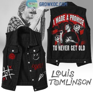 Louis Tomlinson I Made A Promise To Never Ger Old Sleeveless Denim Jacket