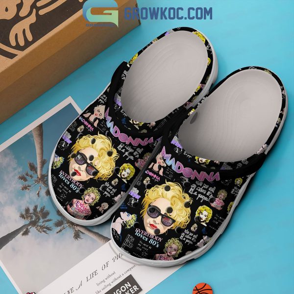 Madonna Everybody Loves 80’s My Lucky Star Crocs Clogs