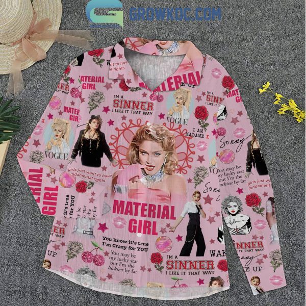 Madonna Material Girl I’m Crazy For You Summer Casual Shirt