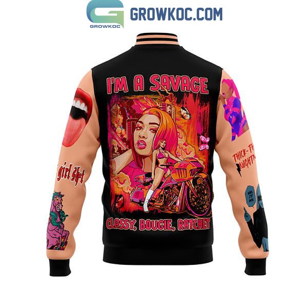 Megan Thee Stallion I’m A Savage Classy Bougie Ratchet Baseball Jacket