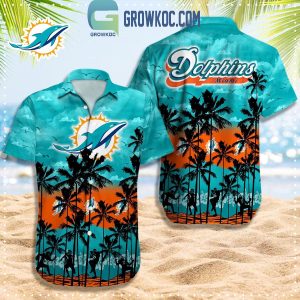 Miami Dolphins Palm Tree Fan Hawaiian Shirt