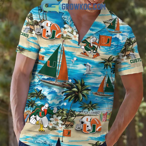 Miami Hurricanes Boat Sailing Personalized Hawaiian Shirts