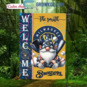 Milwaukee Brewers Happy 4th Of July Independence Day Personalized House Garden Flag