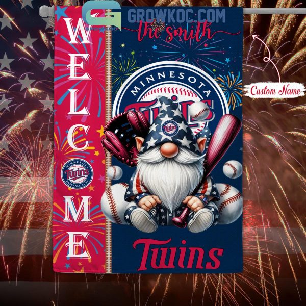 Minnesota Twins Happy 4th Of July Independence Day Personalized House Garden Flag