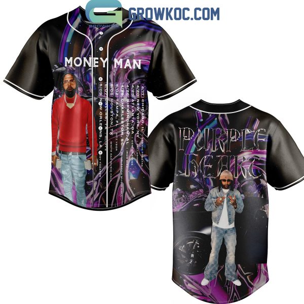 Money Man Purple Heart Fan Tour 2024 Personalized Baseball Jersey