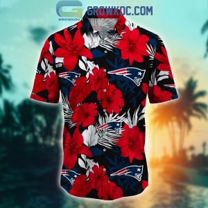 New England Patriots Tropical Aloha Hibiscus Flower Hawaiian Shirt