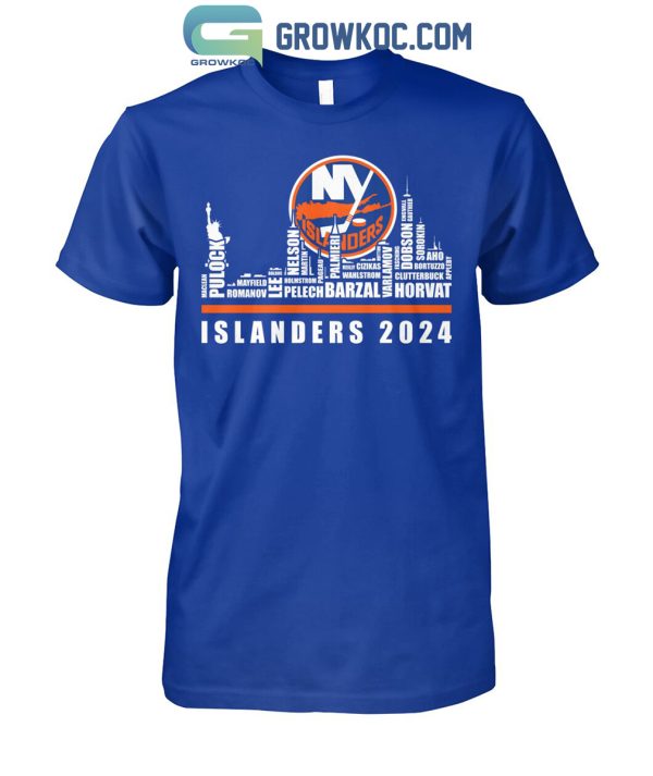 New York Islanders City Horizon Team Player Name 2024 T-Shirt