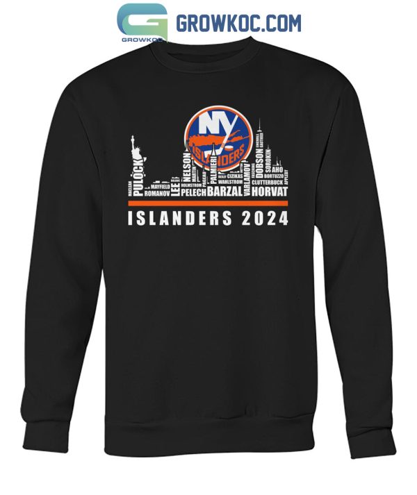 New York Islanders City Horizon Team Player Name 2024 T-Shirt