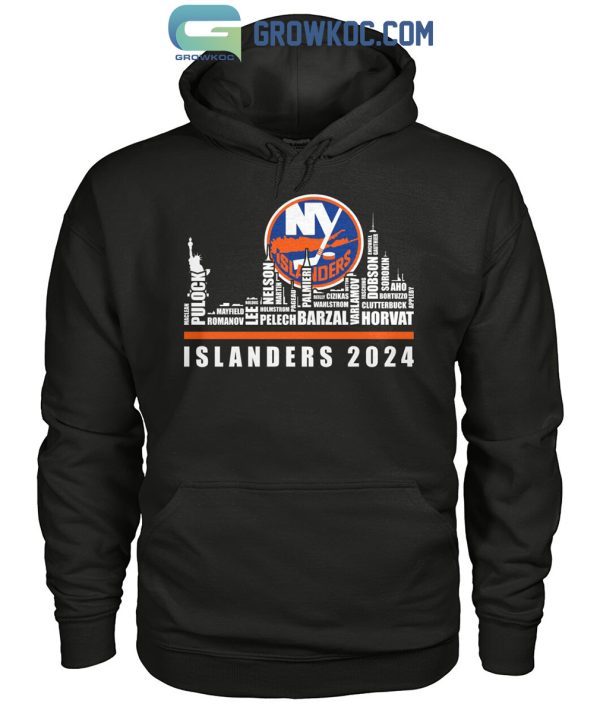 New York Islanders City Horizon Team Player Name 2024 T-Shirt