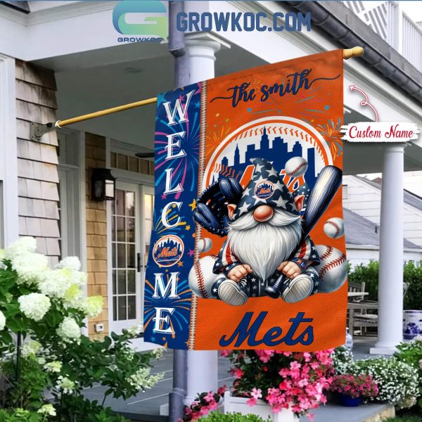 New York Mets Happy 4th Of July Independence Day Personalized House Garden Flag