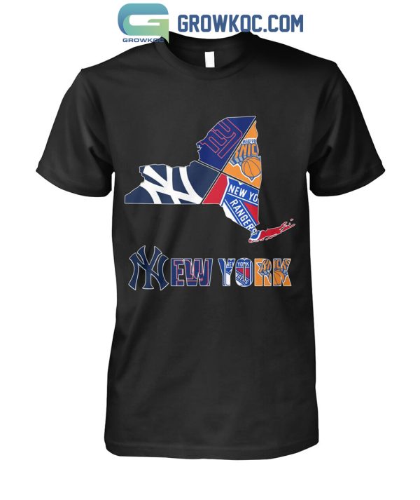 New York Rangers New York Giants New York Yankees Proud Fan T-Shirt