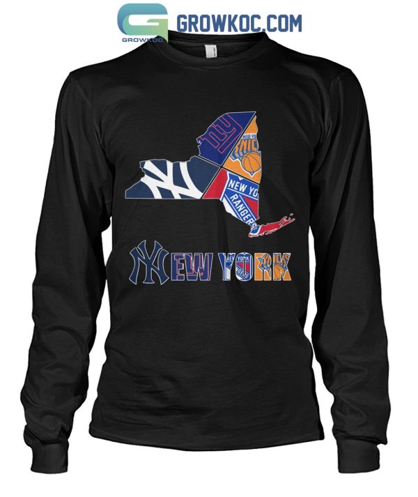 New York Rangers New York Giants New York Yankees Proud Fan T-Shirt