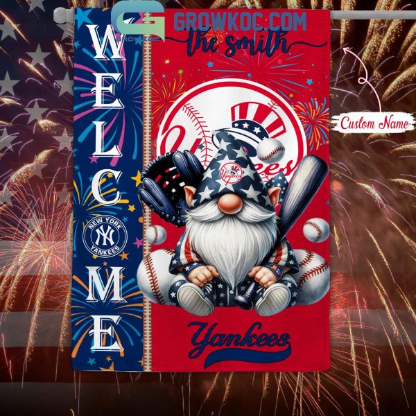 New York Yankees Happy 4th Of July Independence Day Personalized House Garden Flag