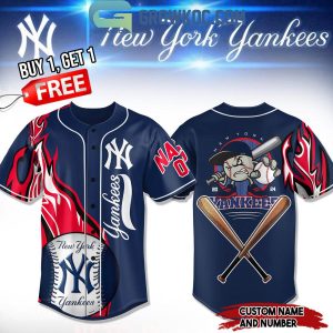 New York Yankees Winner Personalized Baseball Jersey Navy Version