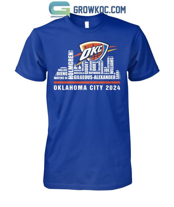 Oklahoma City Thunder Basketball Team 2024 City Horizon T-Shirt