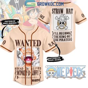 One Piece Monkey D Luffy Dead Or Alive Wanted Straw Hat Personalized Baseball Jersey