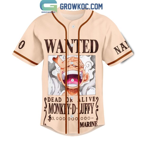 One Piece Monkey D Luffy Dead Or Alive Wanted Straw Hat Personalized Baseball Jersey