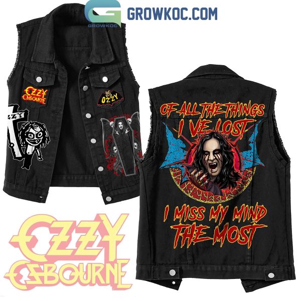 Ozzy Osbourne I Miss My Mind The Most Sleeveless Denim Jacket