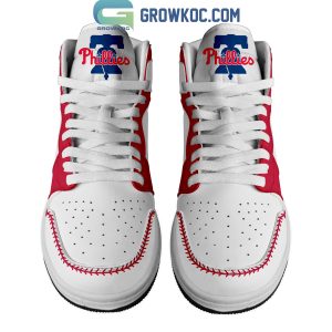 Philadelphia Phillies Baseball Team Love White Personalized Air Jordan 1 Shoes