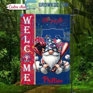 Philadelphia Phillies Happy 4th Of July Independence Day Personalized House Garden Flag