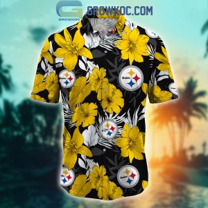 Pittsburgh Steelers Tropical Aloha Hibiscus Flower Hawaiian Shirt