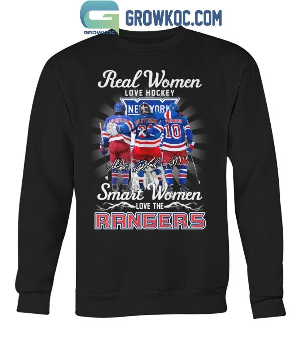 Real Women Love Hockey Smart Women Love New York Rangers T-Shirt
