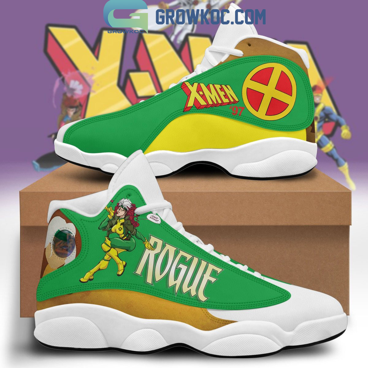 Rogue X-Men '97 Fan Air Jordan 13 Shoes - Growkoc