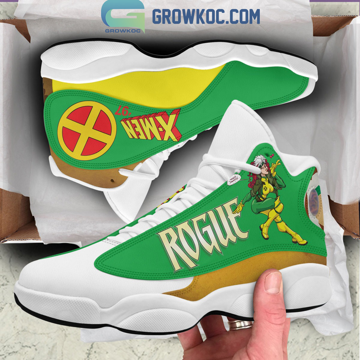 Rogue X-Men '97 Fan Air Jordan 13 Shoes - Growkoc