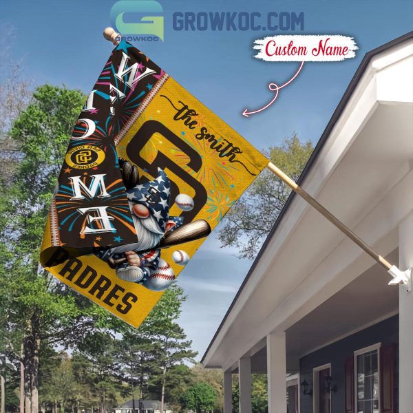 San Diego Padres Happy 4th Of July Independence Day Personalized House Garden Flag