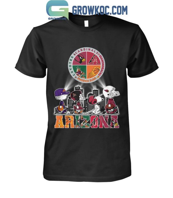 Snoopy Arizona Coyotes Arizona Cardinals Phoenix Suns Arizona Diamondbacks T-Shirt