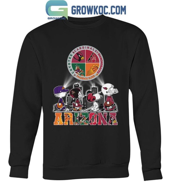 Snoopy Arizona Coyotes Arizona Cardinals Phoenix Suns Arizona Diamondbacks T-Shirt