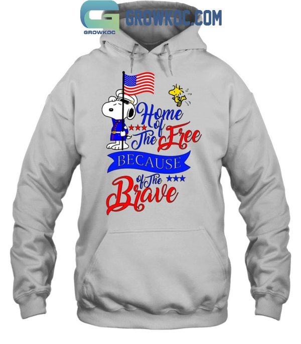 Snoopy Home Of The Free Because Of The Brave Independence Day T-Shirt
