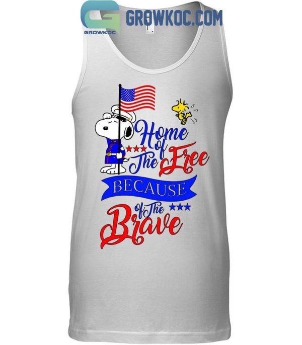 Snoopy Home Of The Free Because Of The Brave Independence Day T-Shirt