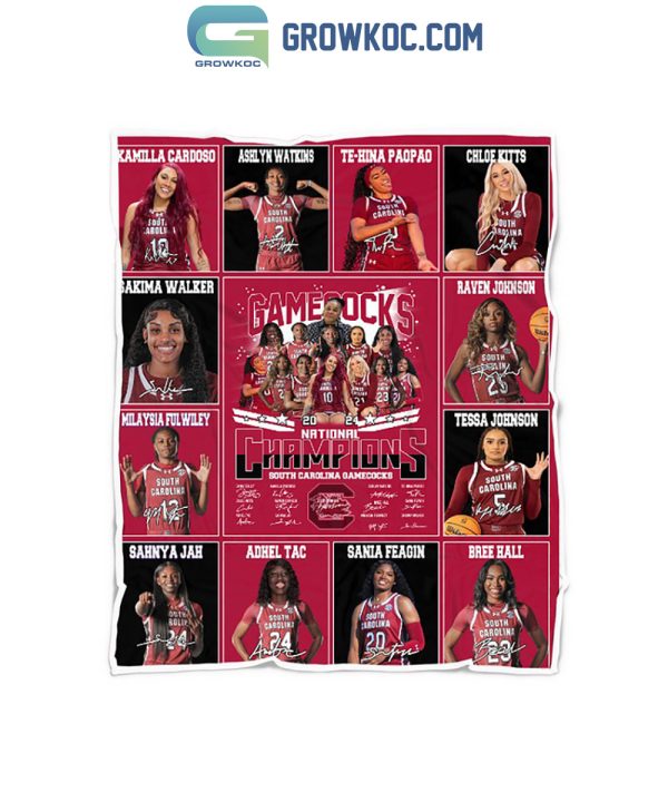 South Carolina Gamecocks 2024 National Champions Fleece Blanket Quilt